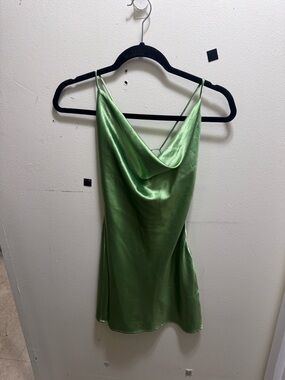 Princess Polly Satin Cowl Slip Dress in Light Green size 6